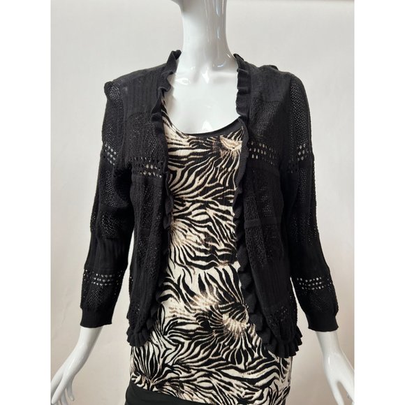 I.N. Studio Pattern Weave Sweater  XL Black   60% Cotton 40% Acrylic - Picture 13 of 16